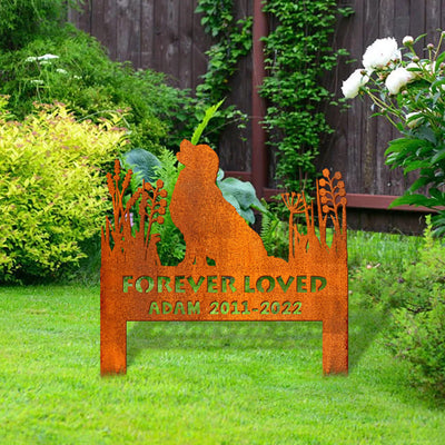 Golden Retriever Memorial Stake Corten Sign Personalized, Pet Grave Markers Sign, Sign With Stake, Pet Loss Gift, Sympathy Sign, Remembrance Stake