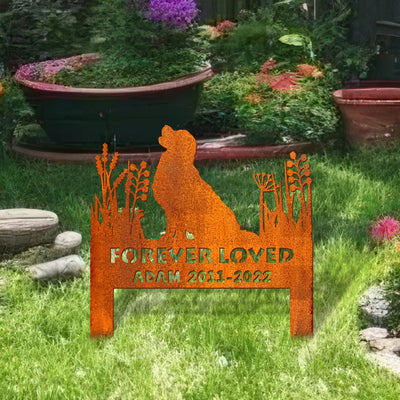 Golden Retriever Memorial Stake Corten Sign Personalized, Pet Grave Markers Sign, Sign With Stake, Pet Loss Gift, Sympathy Sign, Remembrance Stake