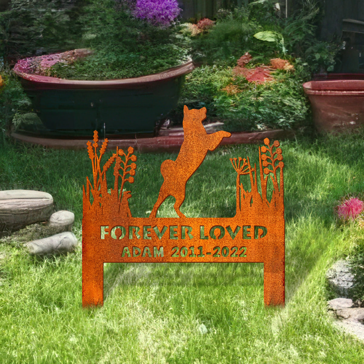 Shiba Inu Memorial Stake Corten Sign Personalized, Shiba Inu Gift, Pet Grave Markers Sign, Pet Loss Gift, Sympathy Sign, Remembrance Stake