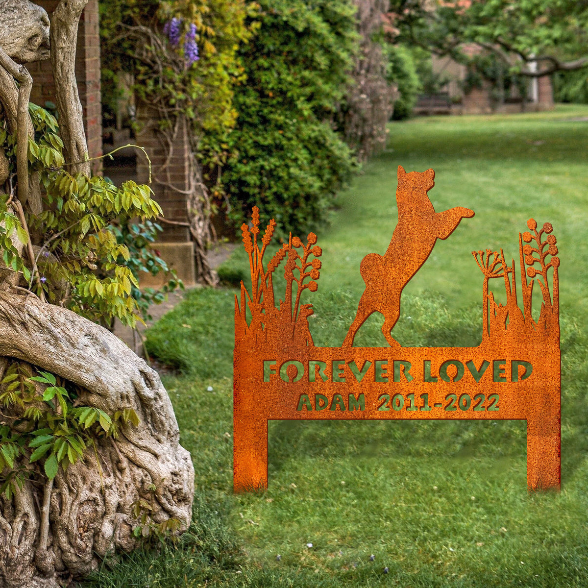 Shiba Inu Memorial Stake Corten Sign Personalized, Shiba Inu Gift, Pet Grave Markers Sign, Pet Loss Gift, Sympathy Sign, Remembrance Stake