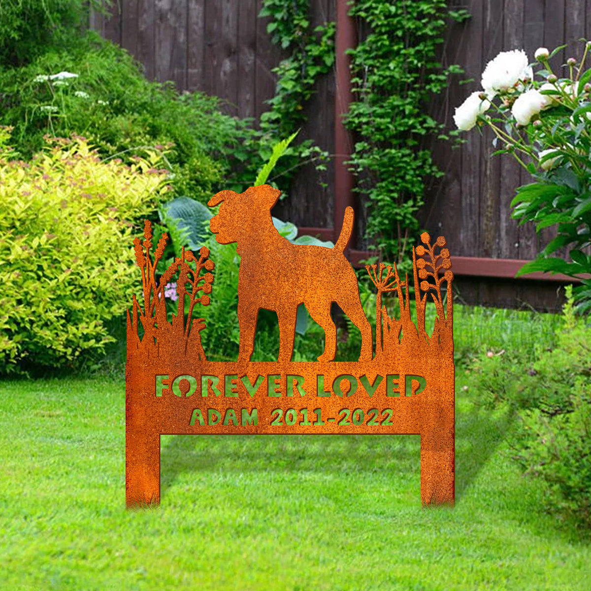 Jack Russell Memorial Stake Corten Sign Personalized, Pet Grave Markers Sign, Sign With Stake, Pet Loss Gift, Sympathy Sign, Remembrance Stake