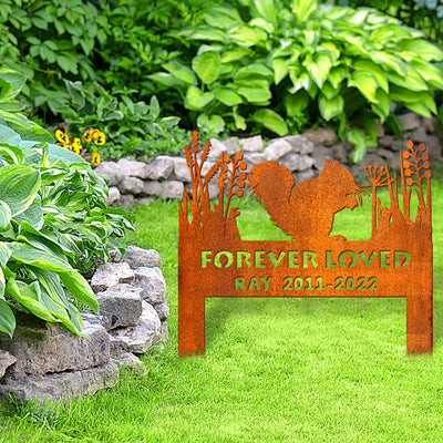 Squirrel Memorial Stake Corten Sign Personalized, Pet Grave Markers Sign, Squirrel Gift, Sign With Stake, Pet Loss Gift, Remembrance Stake