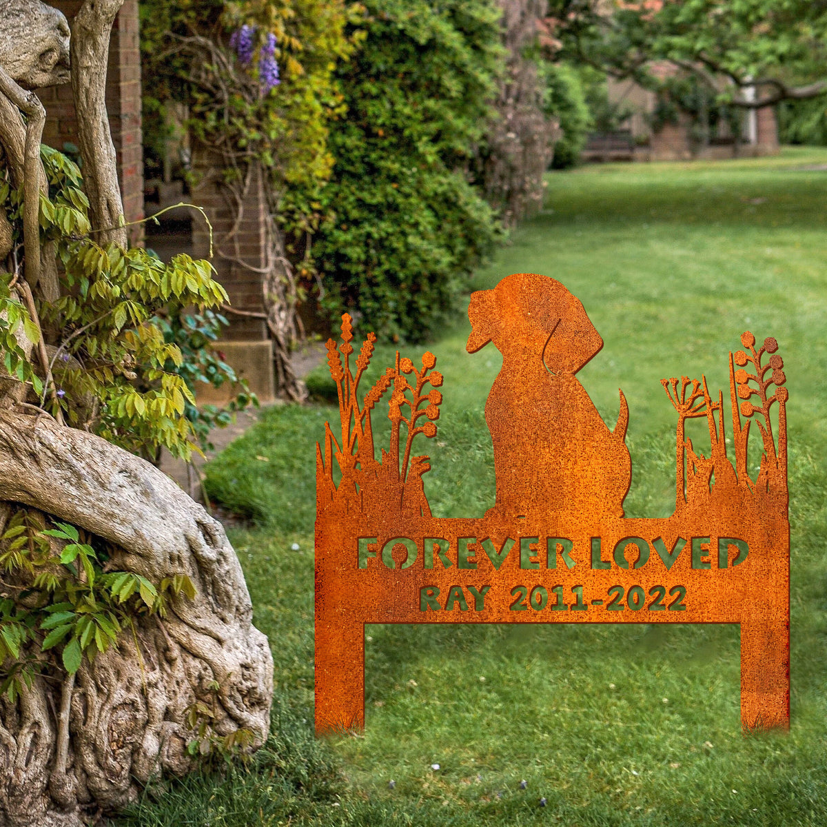 Beagle Memorial Stake Corten Sign Personalized, Pet Grave Markers Sign, Custom Sign With Stake, Pet Loss Gift, Sympathy Sign, Remembrance Stake