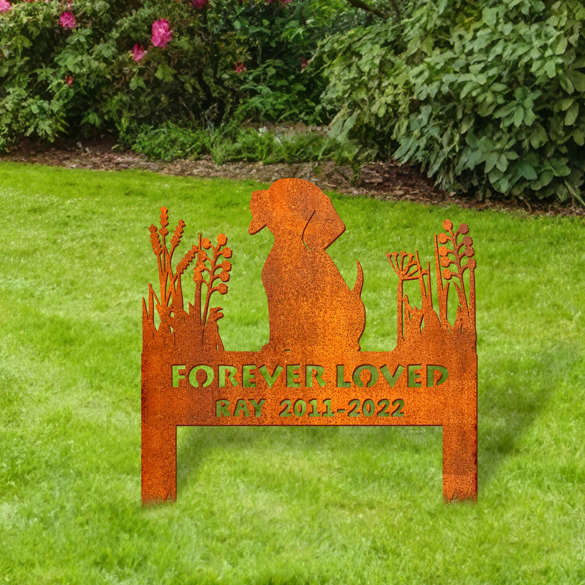 Beagle Memorial Stake Corten Sign Personalized, Pet Grave Markers Sign, Custom Sign With Stake, Pet Loss Gift, Sympathy Sign, Remembrance Stake