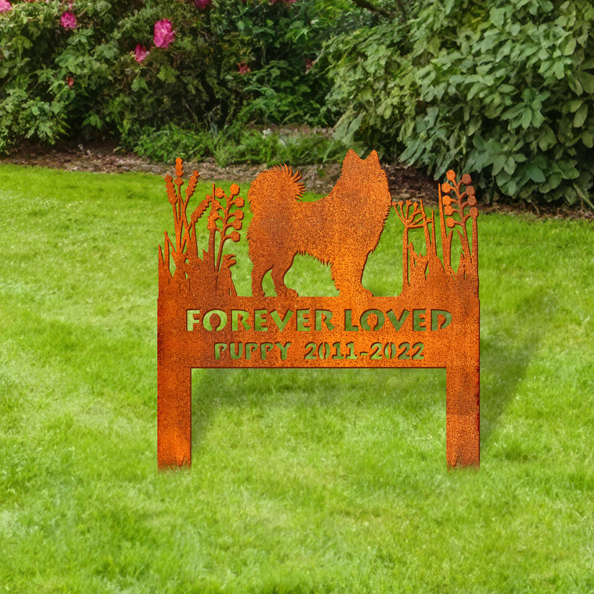 Samoyed Dog Memorial Stake Corten Sign Personalized, Pet Grave Markers Sign, Samoyed Sign With Stake, Pet Loss Gift, Sympathy Sign, Remembrance Stake