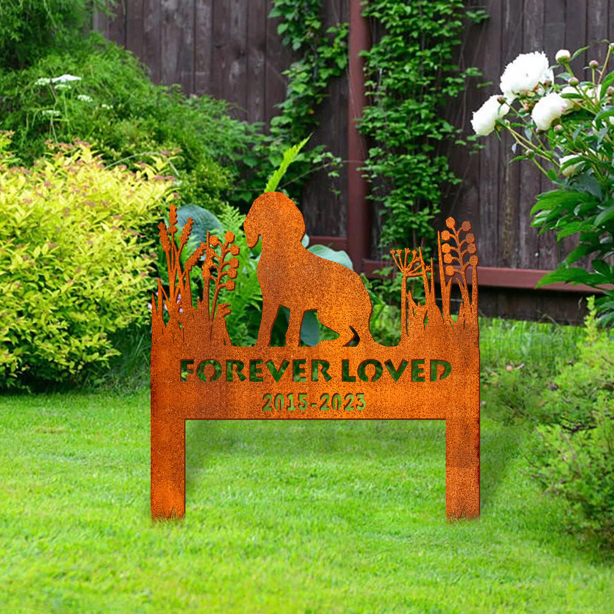 Coonhound Memorial Stake Corten Sign Personalized, Pet Grave Markers Sign, Sign With Stake, Pet Loss Gift, Sympathy Sign, Remembrance Stake