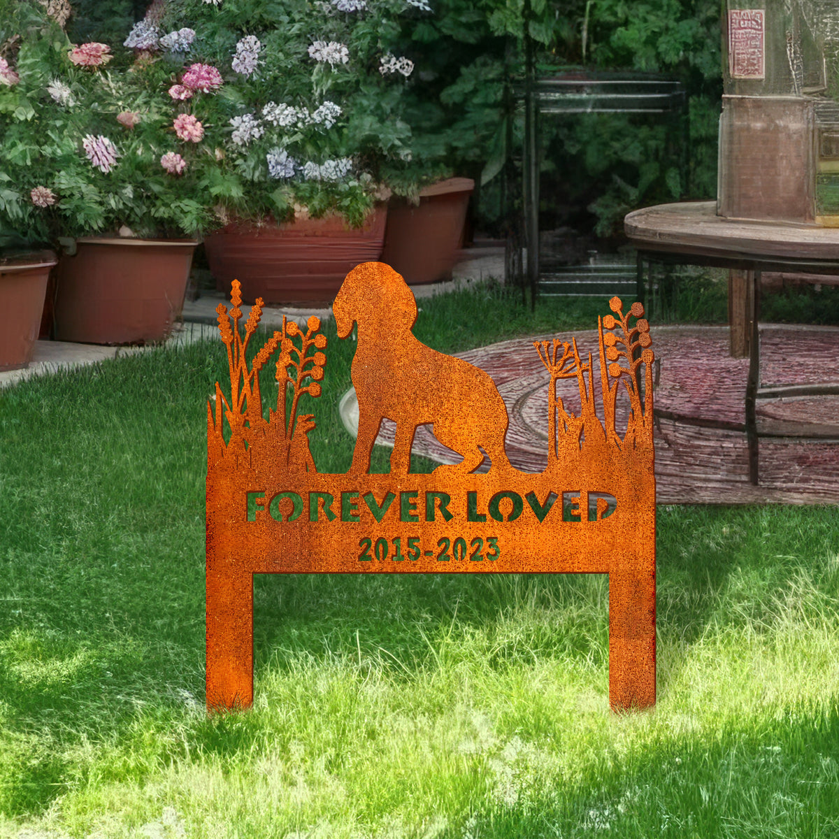 Coonhound Memorial Stake Corten Sign Personalized, Pet Grave Markers Sign, Sign With Stake, Pet Loss Gift, Sympathy Sign, Remembrance Stake