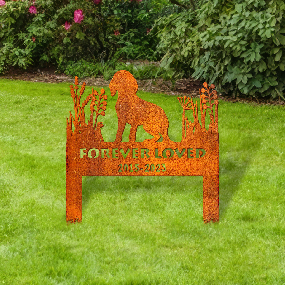 Coonhound Memorial Stake Corten Sign Personalized, Pet Grave Markers Sign, Sign With Stake, Pet Loss Gift, Sympathy Sign, Remembrance Stake