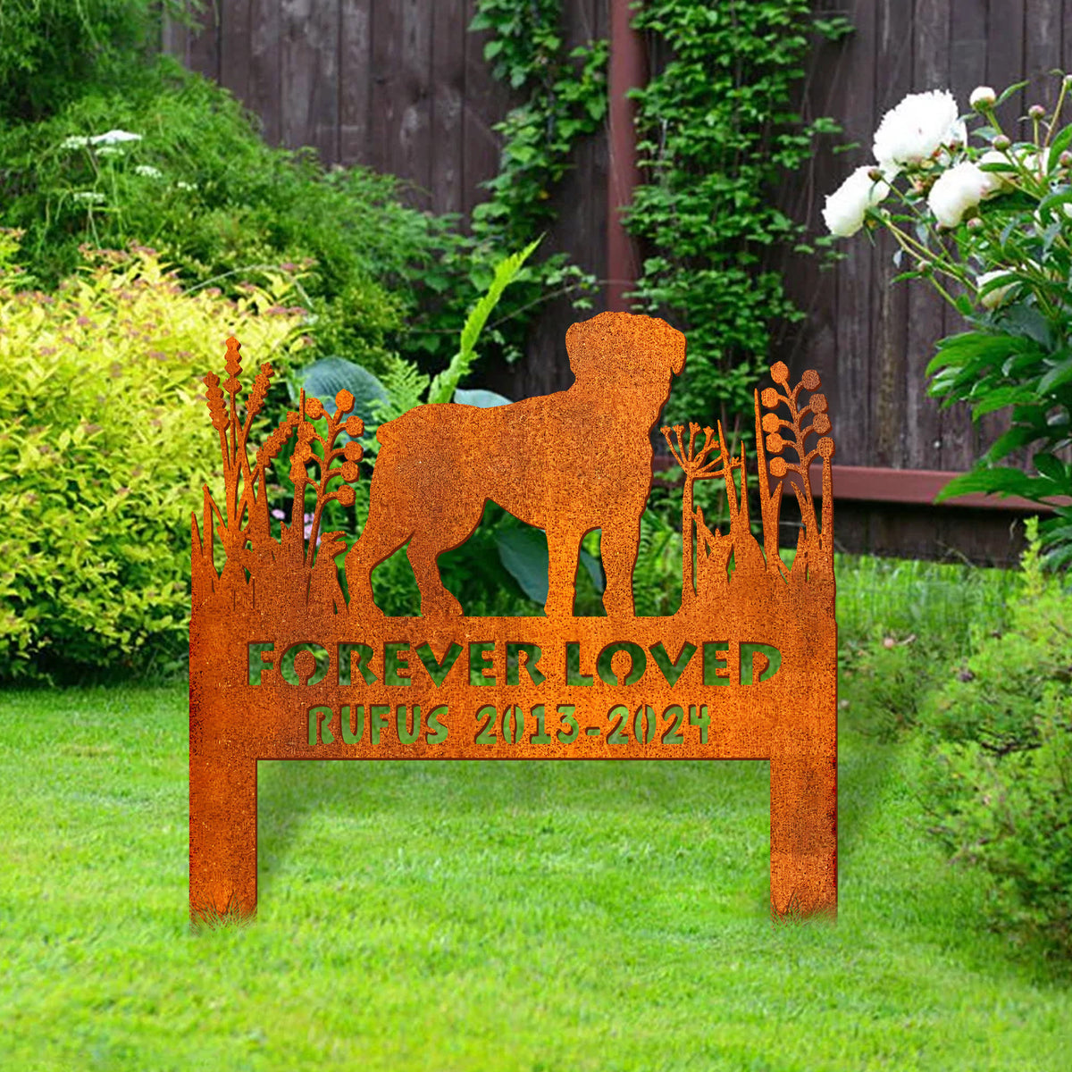 Boxer Dog Memorial Stake Corten Sign Personalized, Pet Grave Markers Sign, Sign With Stake, Pet Loss Gift, Sympathy Sign, Remembrance Stake
