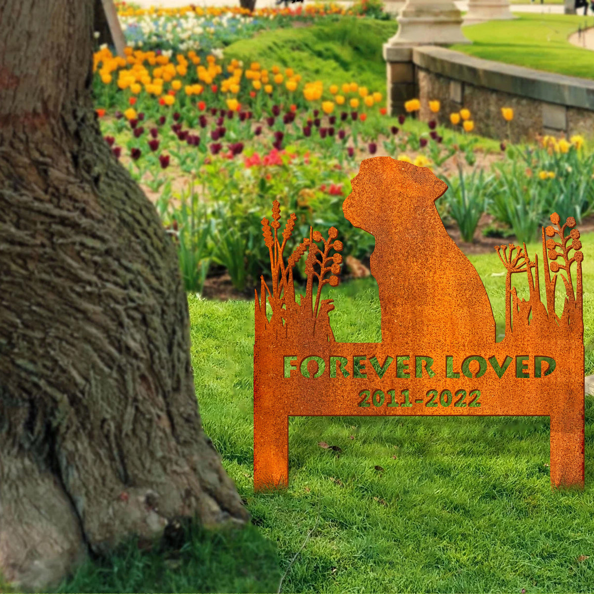 Cat Garden Memorial Stake Corten Sign Personalized, Pet Grave Markers Sign, Pet Loss Gift, Cat Butterfly Decoration, Sympathy Sign, Remembrance Stake