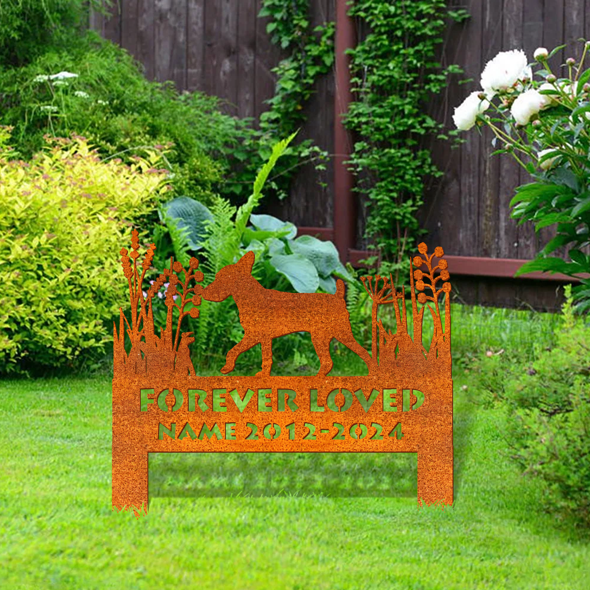 Toy Fox Terrier Memorial Stake Corten Sign Personalized, Pet Grave Markers Sign, Sign With Stake, Pet Loss Gift, Sympathy Sign, Remembrance Stake
