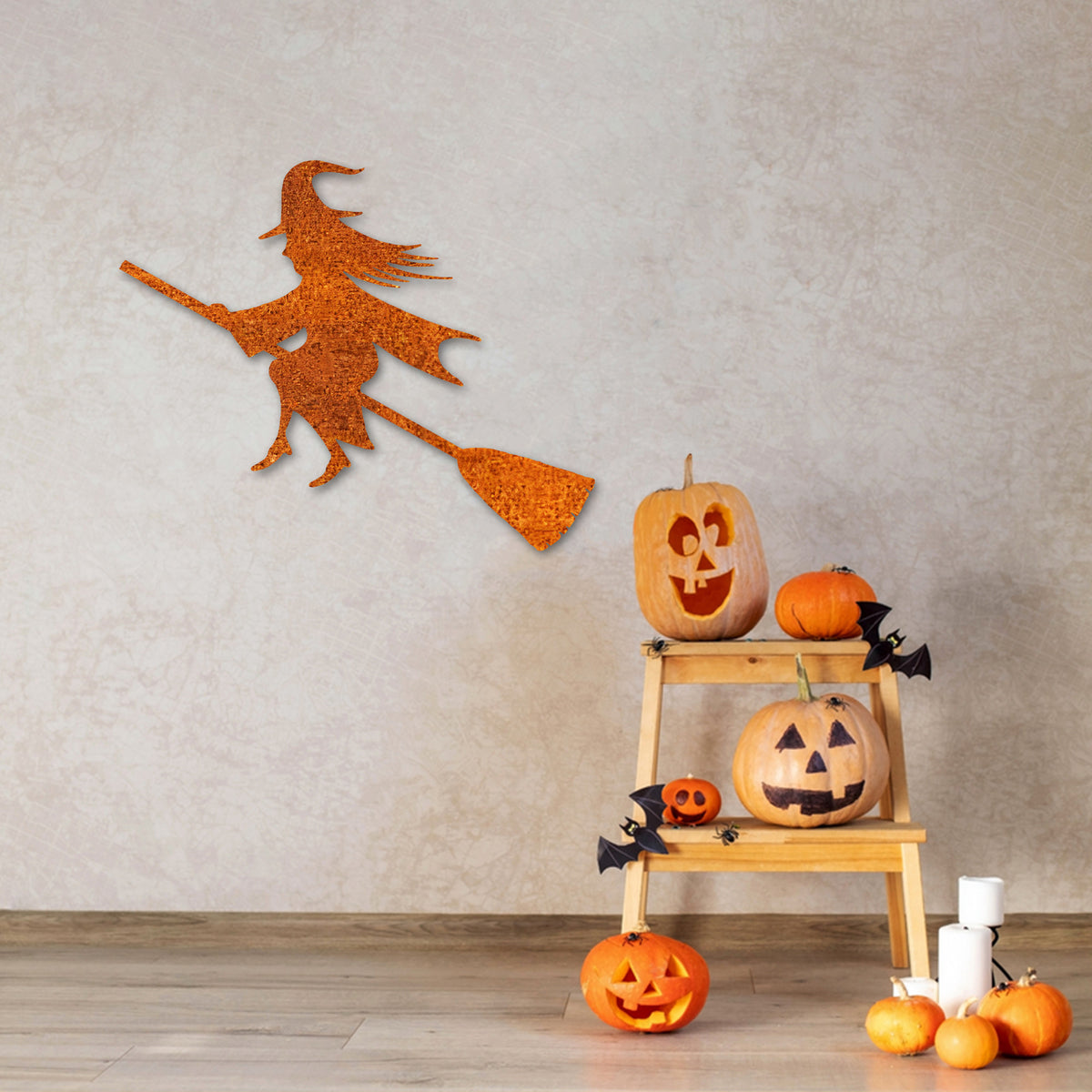 Witch On A Broom Metal Sign, Witch Flying On A Broomstick Wall Art, Halloween Gift, Halloween Door Decor, Witch Halloween Decor, Door Hanger