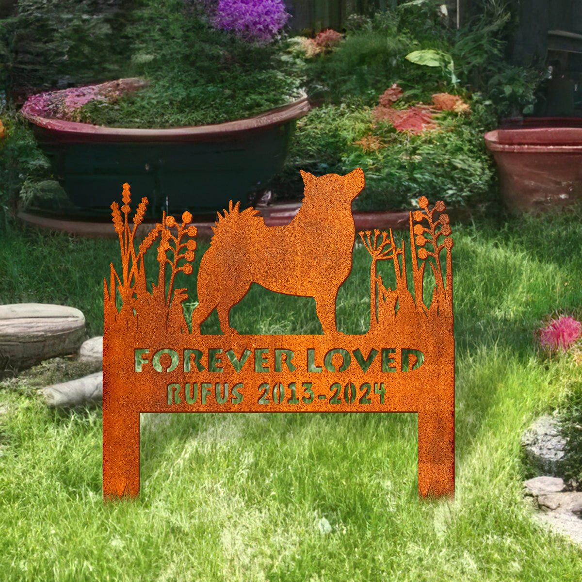 Schipperke Memorial Stake Corten Sign Personalized, Pet Grave Markers Sign, Schipperke Sign With Stake, Pet Loss Gift, Sympathy Sign