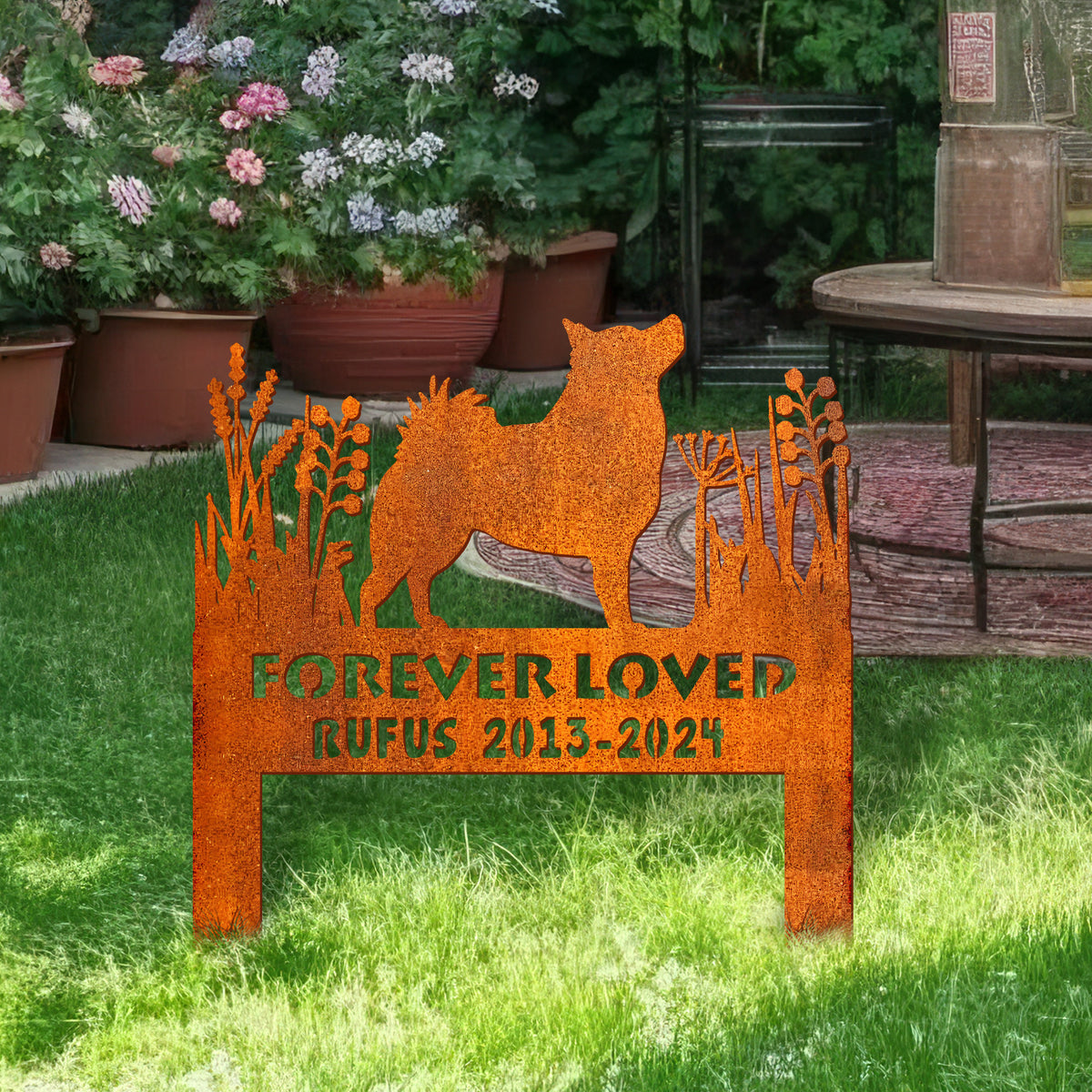 Schipperke Memorial Stake Corten Sign Personalized, Pet Grave Markers Sign, Schipperke Sign With Stake, Pet Loss Gift, Sympathy Sign