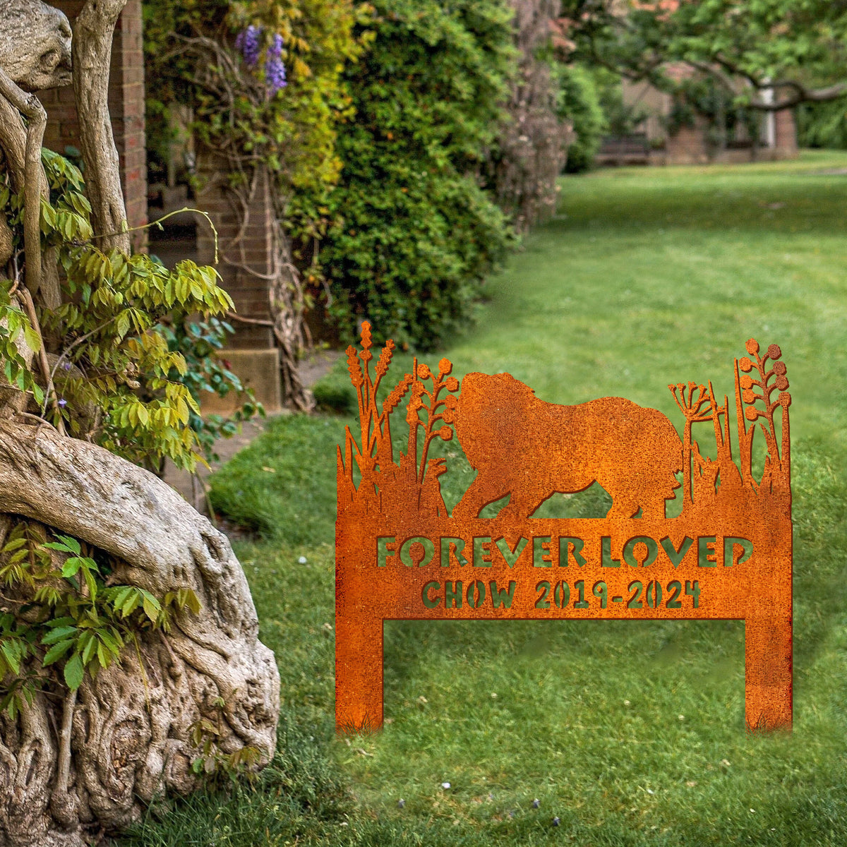 Chow Chow Memorial Stake Corten Sign Personalized, Pet Grave Markers Sign, Chow Chow Sign With Stake, Pet Loss Gift, Sympathy Sign, Remembrance Stake