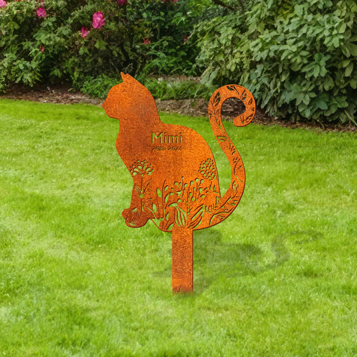 Custom Cat Memorial Stake, Personalized Cat Name Stake, Cat Memorial Plaque With Stake Cat Grave Marker, Cat Loss Gift, Cat Garden Decor