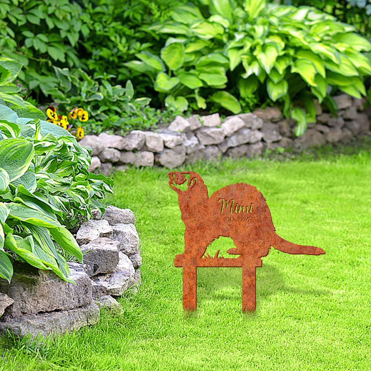 Custom Ferret Memorial Stake Personalized Metal Ferret Sign For Garden Ferret Grave Marker Ferret Name Sign Ferret Lover Gift Ferret Loss