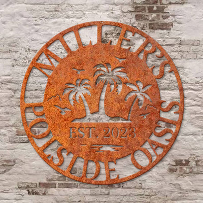 Personalized Metal Poolside Sign Patio Sign Metal Swimming Pool Sign Backyard Sign Custom Backyard Decor Poolside Sign Housewarming Gift