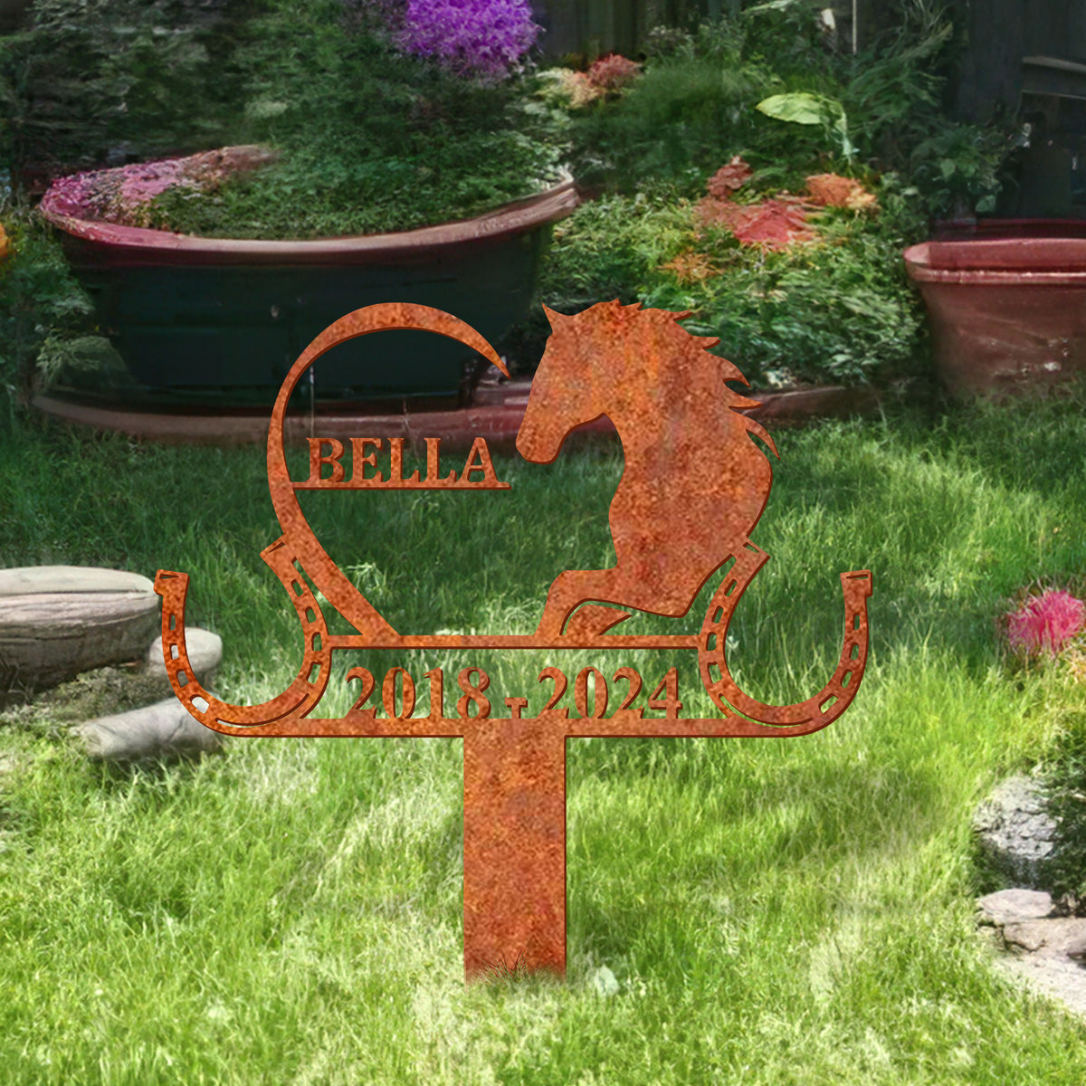 Custom Horse Memorial Stake, Grave Markers, Horse Name Sign, Sympathy Sign, Horse Sign, Remembrance Stake, Ranch Decor, Horse Lover Gift