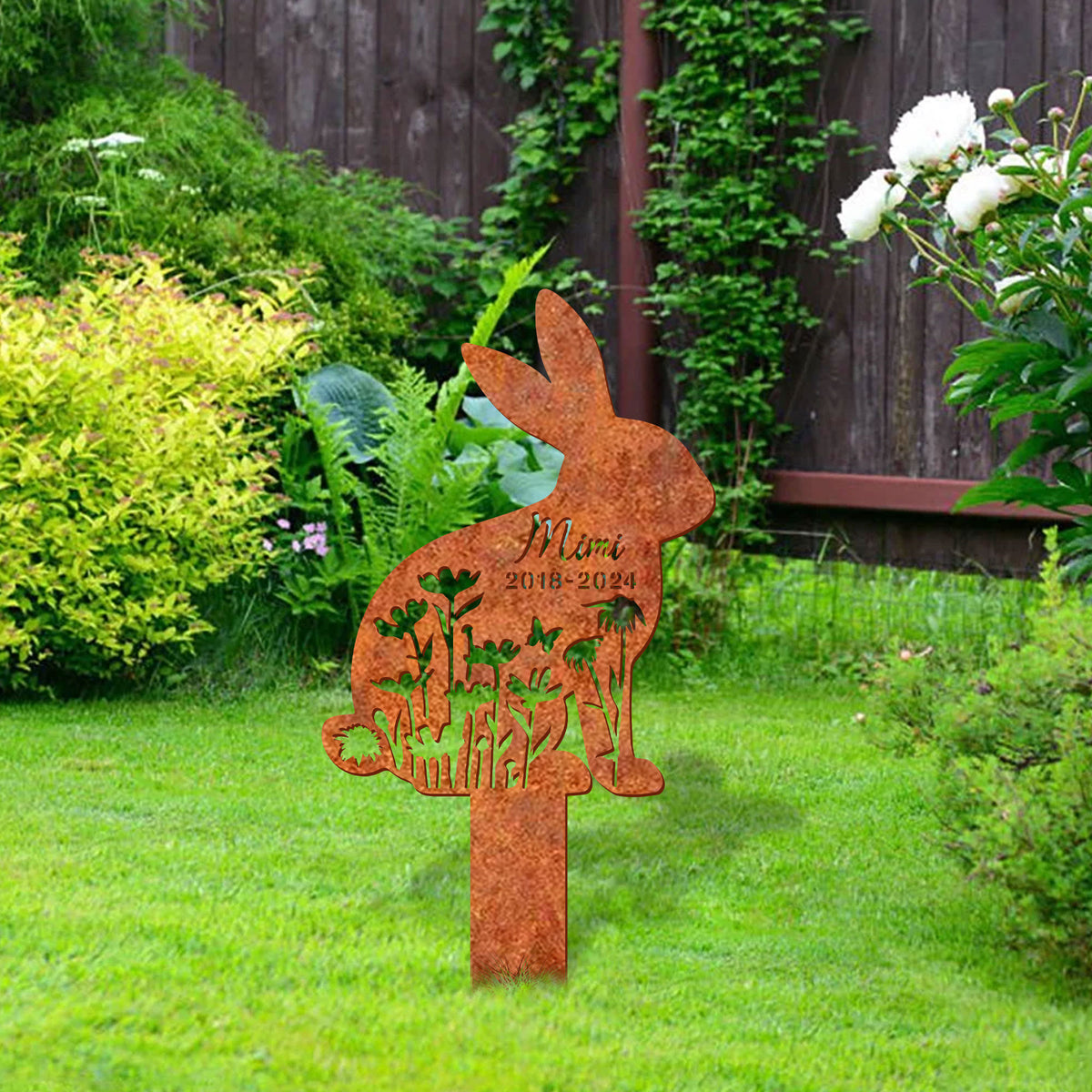 Personalized Rabbit Memorial Stake Bunny Memorial Stake, Remembrance Stake, Rabbit Loss, Sympathy Sign, Pet Grave Markers, Garden Decor
