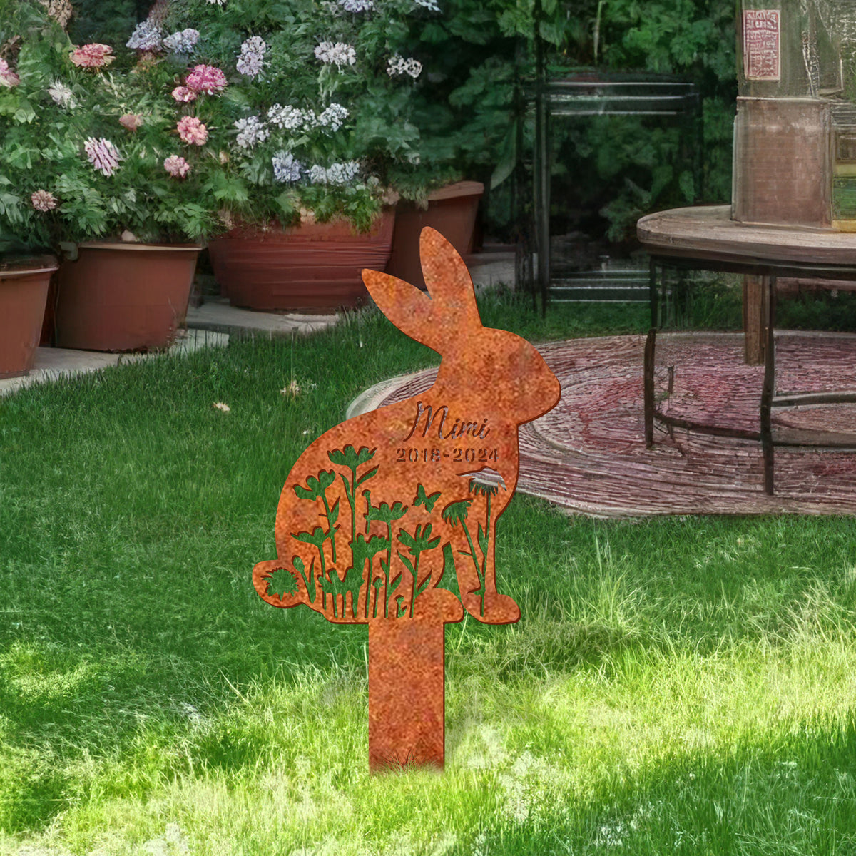 Personalized Rabbit Memorial Stake Bunny Memorial Stake, Remembrance Stake, Rabbit Loss, Sympathy Sign, Pet Grave Markers, Garden Decor