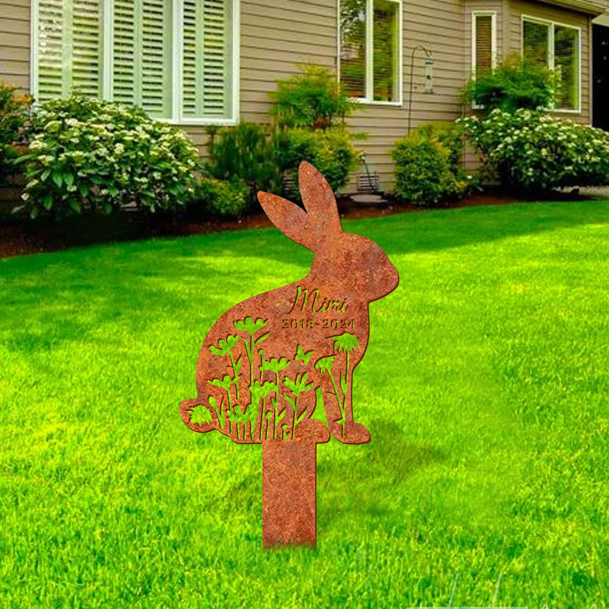 Personalized Rabbit Memorial Stake Bunny Memorial Stake, Remembrance Stake, Rabbit Loss, Sympathy Sign, Pet Grave Markers, Garden Decor