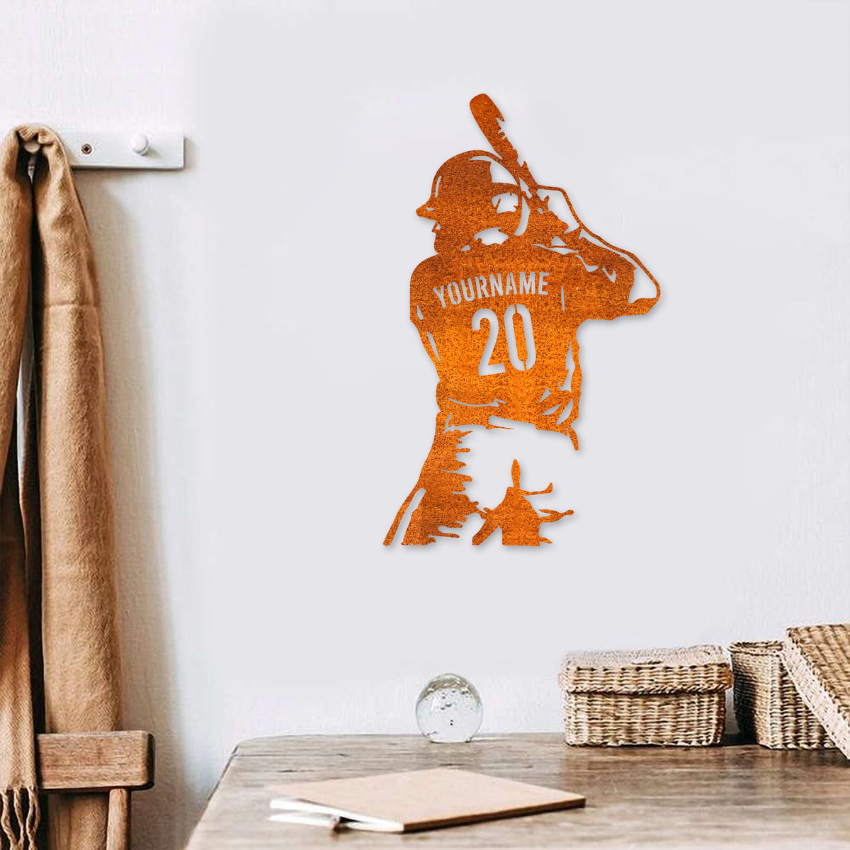 Custom Boy Baseball Metal Wall Art Baseball Sign Personalized Baseball Player Name Sign Home Decor Kid Nursery Decor Birthday Gift For Boy