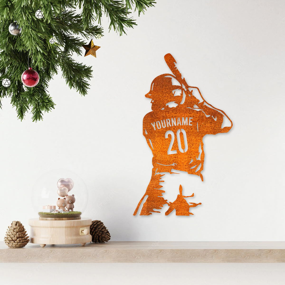 Custom Boy Baseball Metal Wall Art Baseball Sign Personalized Baseball Player Name Sign Home Decor Kid Nursery Decor Birthday Gift For Boy