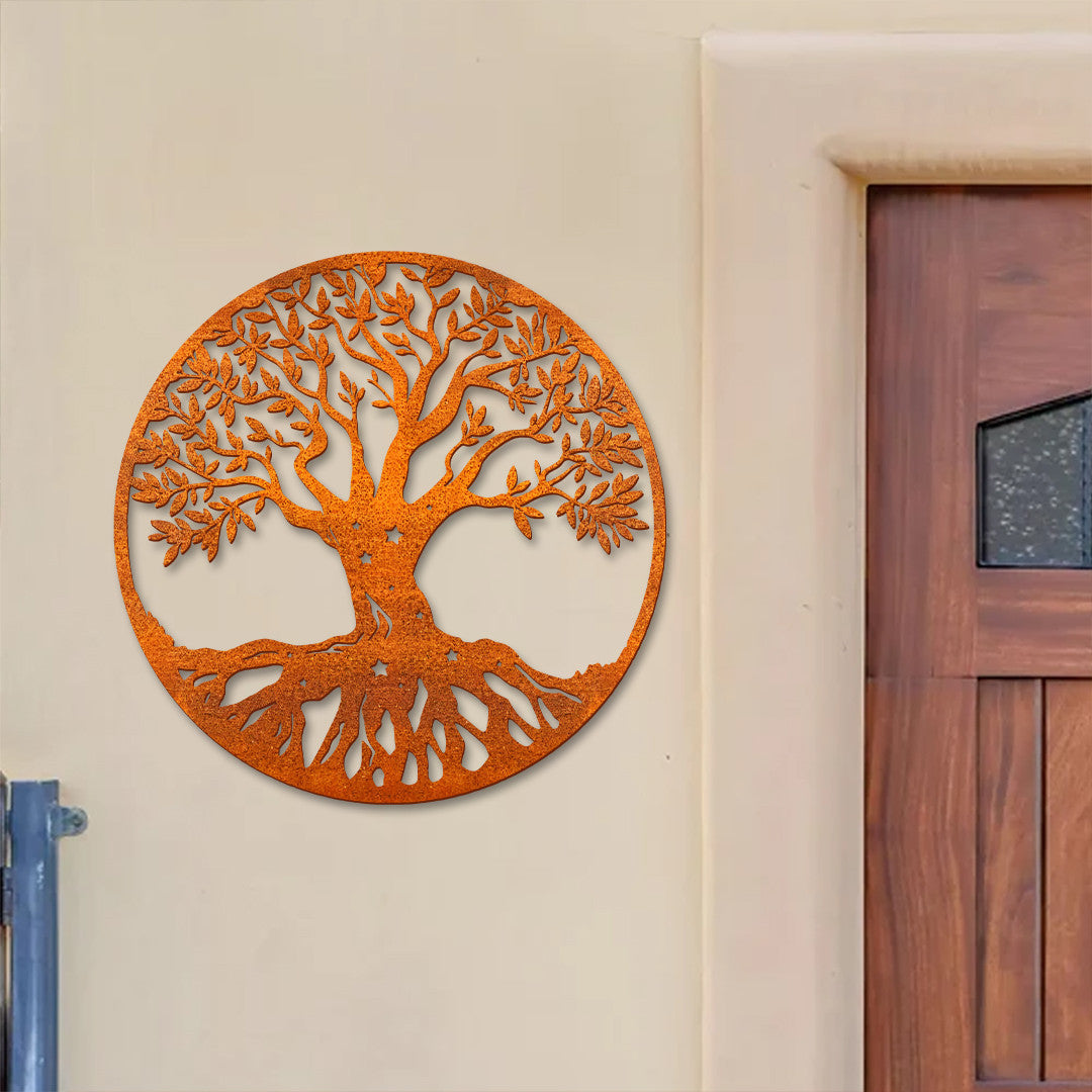 Tree Of Life Metal Sign, Family Tree Wall Decor, Garden Decor, Metal Tree Outdoor Decor Housewarming Gift Front Door Decor, Indoor Decor