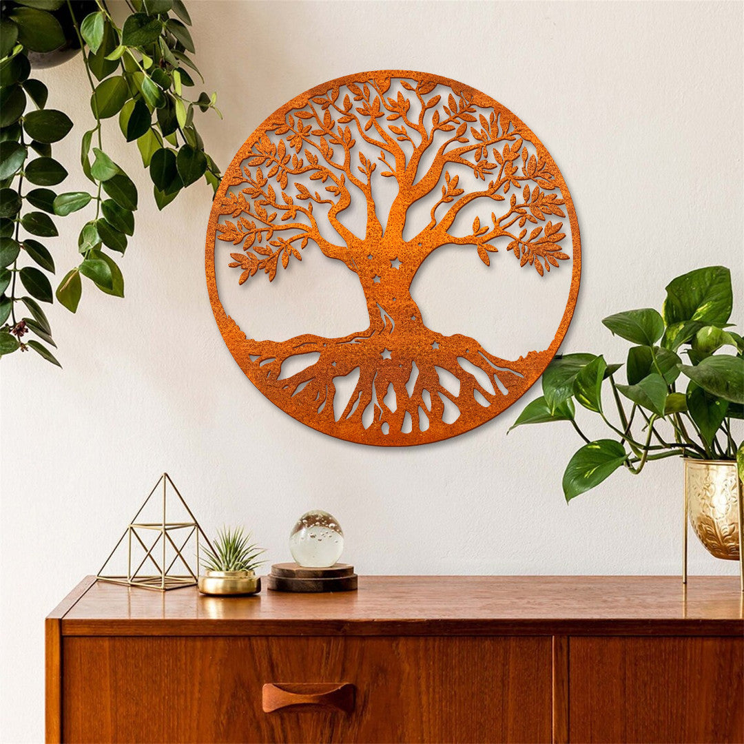 Tree Of Life Metal Sign, Family Tree Wall Decor, Garden Decor, Metal Tree Outdoor Decor Housewarming Gift Front Door Decor, Indoor Decor