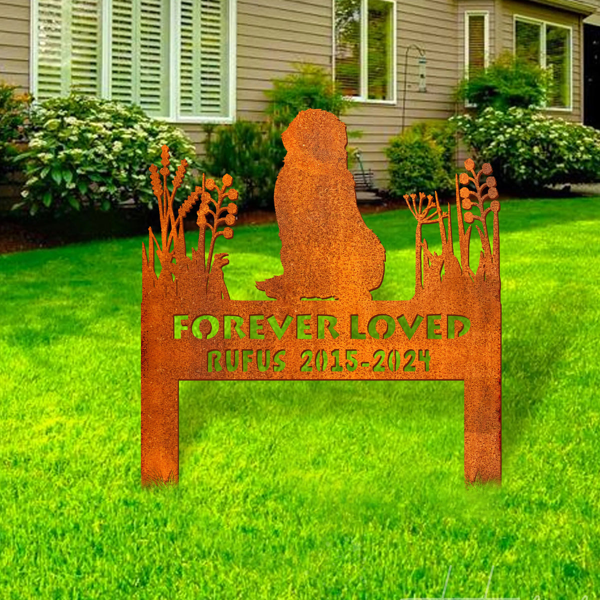 Bernese Mountain Dog Memorial Stake Corten Sign Personalized, Pet Grave Markers Sign, Sign With Stake, Pet Loss Gift, Sympathy Sign, Remembrance Stake