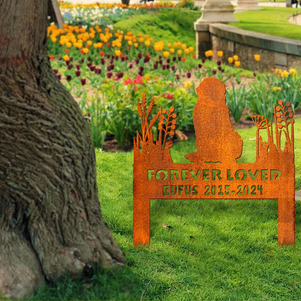 Bernese Mountain Dog Memorial Stake Corten Sign Personalized, Pet Grave Markers Sign, Sign With Stake, Pet Loss Gift, Sympathy Sign, Remembrance Stake