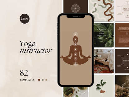 Yoga Social Media Templates, Canva Templates, Instagram Posts, Editable in Canva, Holistic Health, Yoga Studios, Wellness, Meditation