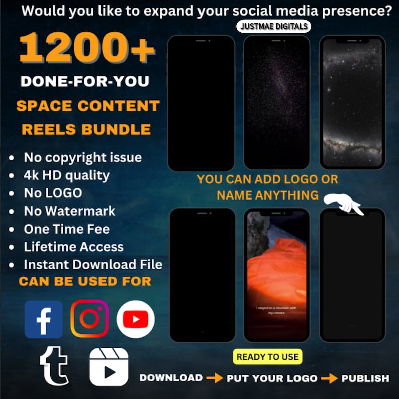 33,000+ Reels Bundle, Editable Short Videos, For Engagement and boost reach on social media, Vertical Videos