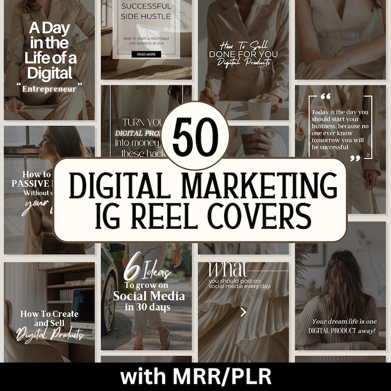 Faceless Marketing Instagram Reels Cover, Digital Product Seller IG Post, Digital Marketing Coach Social Media Post Template, Girl Boss