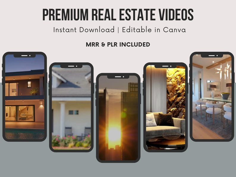 130+ Real Estate Reels with Master Resell & Private Label Rights, MRR/PLR Faceless Digital Marketing Videos for Realtors, DFY content bank