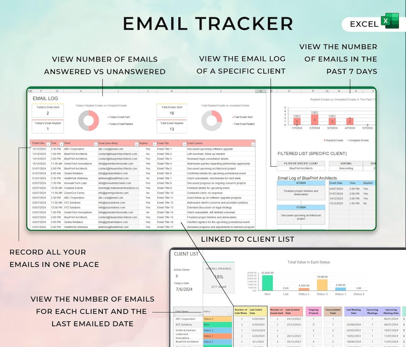 Seguimiento de clientes de Excel | Panel de CRM, plantilla para pequeñas empresas, seguimiento de negocios de Excel, hoja de cálculo de negocios de Business Planner, seguimiento de clientes potenciales