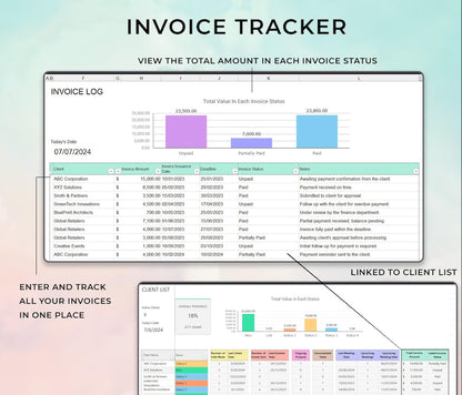 Seguimiento de clientes de Excel | Panel de CRM, plantilla para pequeñas empresas, seguimiento de negocios de Excel, hoja de cálculo de negocios de Business Planner, seguimiento de clientes potenciales