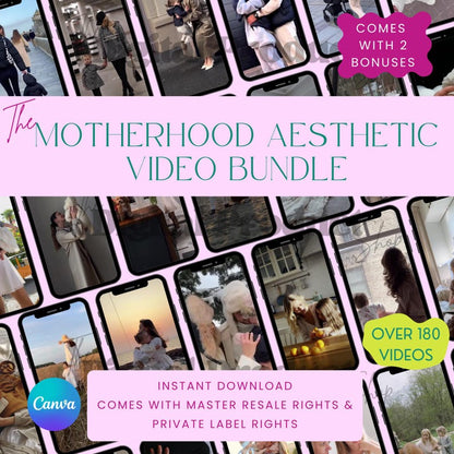 Faceless Motherhood & Pregnancy Aesthetic B-Roll Videos for Instagram Reels Stories TikTok | Private Label and Master Resell Rights PLR MRR