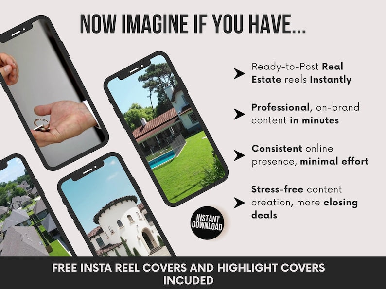 130+ Real Estate Reels with Master Resell & Private Label Rights, MRR/PLR Faceless Digital Marketing Videos for Realtors, DFY content bank