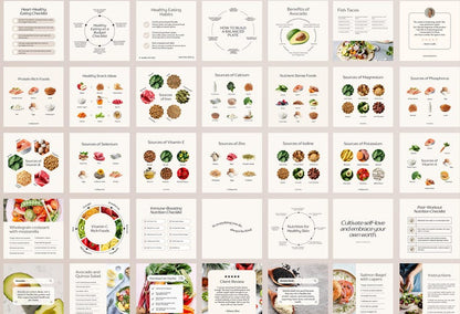 100 Nutrition Coach Instagram Post Templates | Wellness Templates | Instagram Engagement | Nutritionist Social Media Posts | Canva Templates