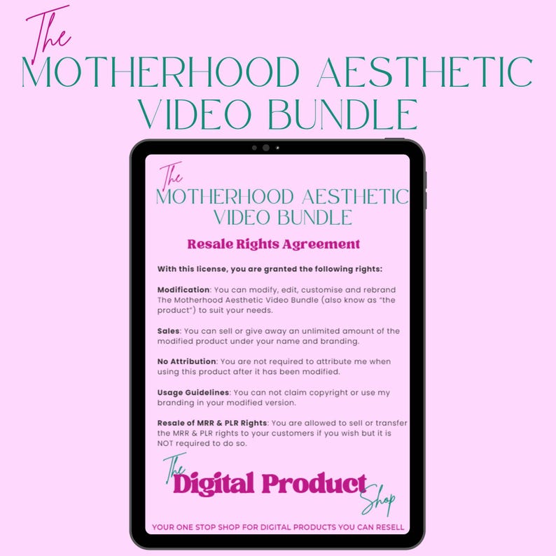 Faceless Motherhood & Pregnancy Aesthetic B-Roll Videos for Instagram Reels Stories TikTok | Private Label and Master Resell Rights PLR MRR