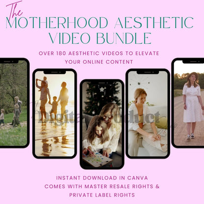 Faceless Motherhood & Pregnancy Aesthetic B-Roll Videos for Instagram Reels Stories TikTok | Private Label and Master Resell Rights PLR MRR