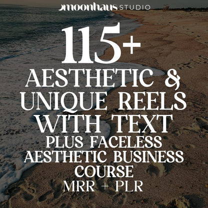 115+ unique aesthetic reels with Master Resell Rights | reels with text | motivational, travel, content library, DFY