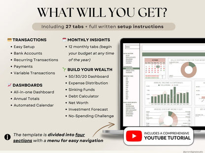 Hoja de cálculo de presupuesto anual definitivo Plantilla de presupuesto de Google Sheets de Excel Seguimiento de presupuesto mensual Planificador financiero Seguimiento de facturas Seguimiento de deuda